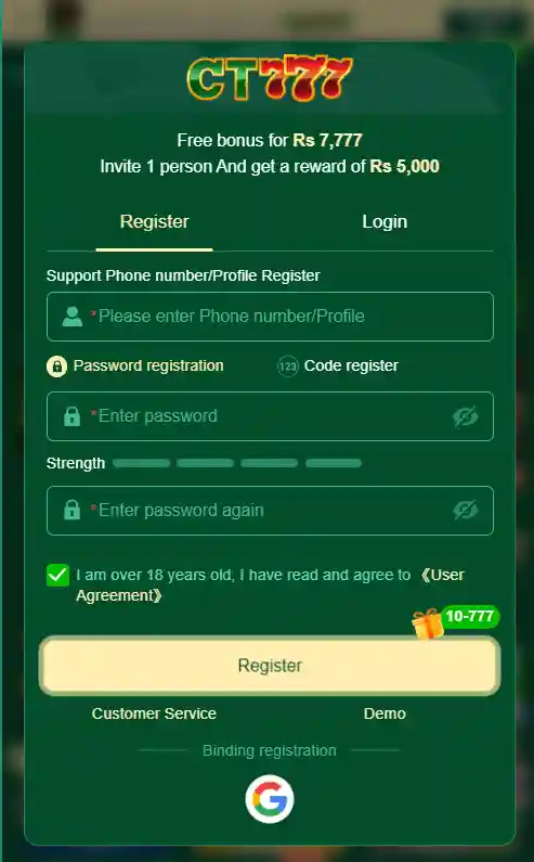 CT777-Register